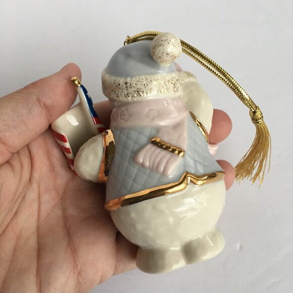 Lenox Patriotic Snowman Christmas Ornament American Flag - Picture 4 of 5